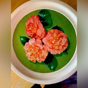 Vintage flower metal trays 10 1960s